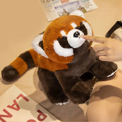 Standing Life-like Fluffy Red Panda Plush