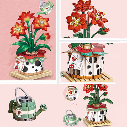 Strawberry Pot & Red Flower Micro Building Blocks