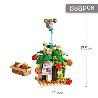 Strawberry Pot & Red Flower Micro Building Blocks