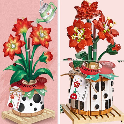 Strawberry Pot & Red Flower Micro Building Blocks