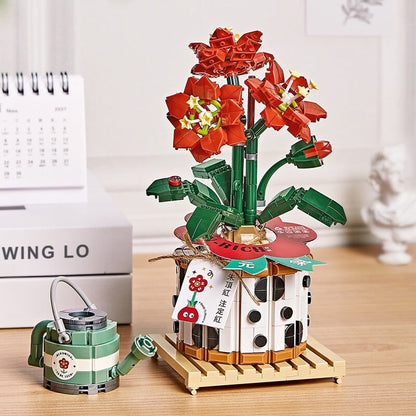 Strawberry Pot & Red Flower Micro Building Blocks