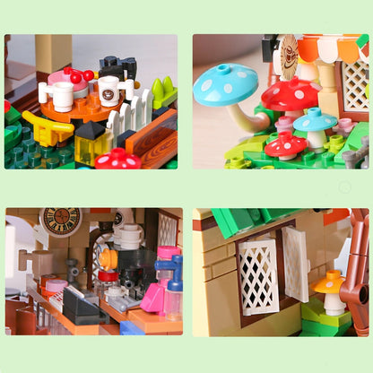 Summer Green and Pink Cottages Micro Building Set