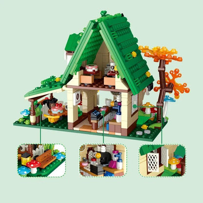 Summer Green and Pink Cottages Micro Building Set