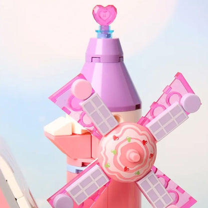 Summer Green and Pink Cottages Micro Building Set
