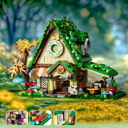 Summer Green and Pink Cottages Micro Building Set