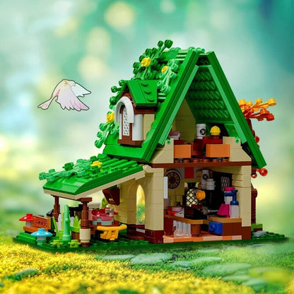 Summer Green and Pink Cottages Micro Building Set