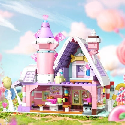 Summer Green and Pink Cottages Micro Building Set