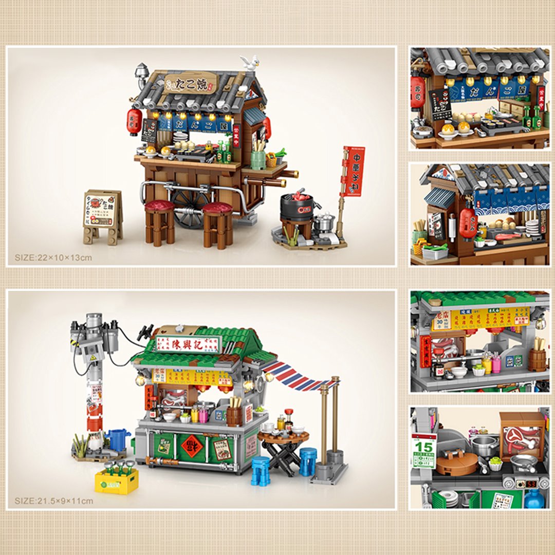 Takoyaki & Noodle Asian Street Stall Nano Building Blocks