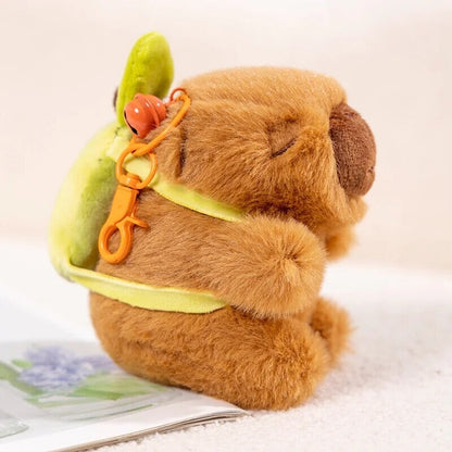 The Kawaii Capybara with Mini Avocado Backpack Plushie