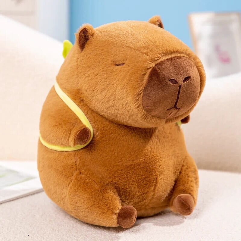 The Kawaii Capybara with Mini Avocado Backpack Plushie