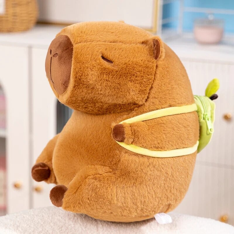The Kawaii Capybara with Mini Avocado Backpack Plushie
