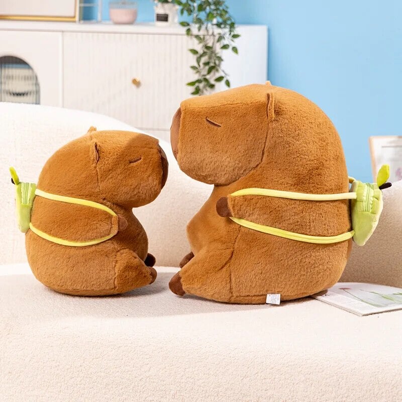 The Kawaii Capybara with Mini Avocado Backpack Plushie