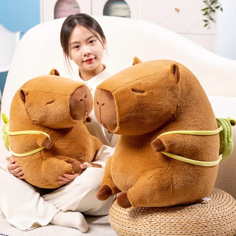 The Kawaii Capybara with Mini Avocado Backpack Plushie