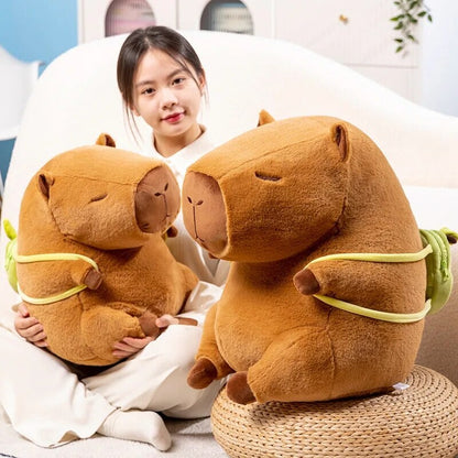 The Kawaii Capybara with Mini Avocado Backpack Plushie