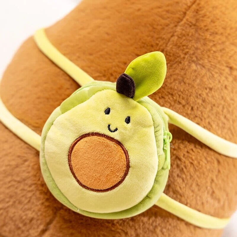 The Kawaii Capybara with Mini Avocado Backpack Plushie