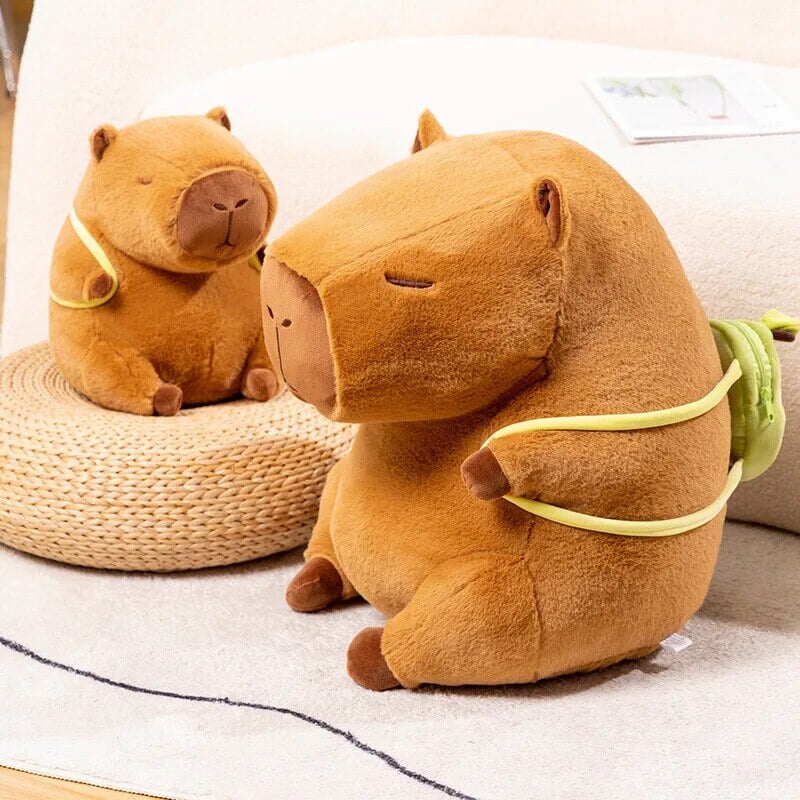 The Kawaii Capybara with Mini Avocado Backpack Plushie
