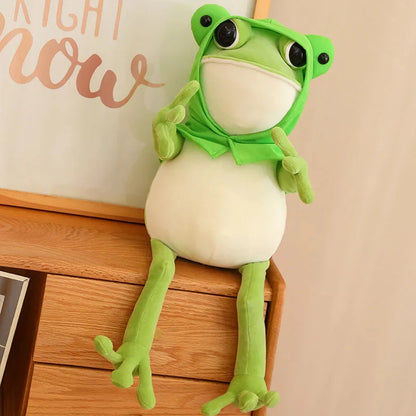 Tito the Funny Green Frog Plush with Hat