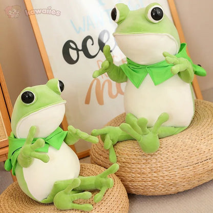 Tito the Funny Green Frog Plush with Hat
