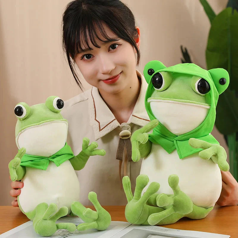 Tito the Funny Green Frog Plush with Hat