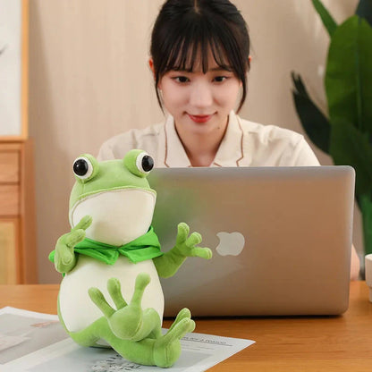 Tito the Funny Green Frog Plush with Hat