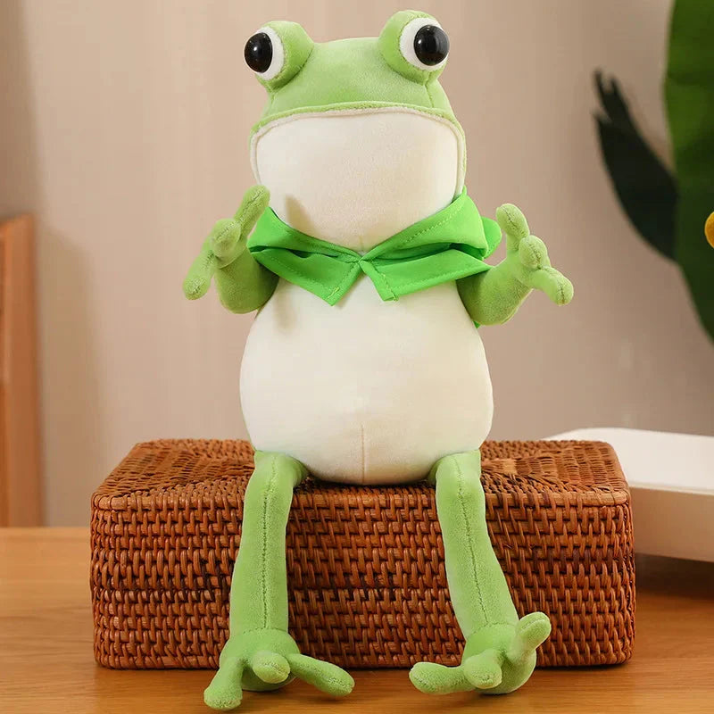 Tito the Funny Green Frog Plush with Hat
