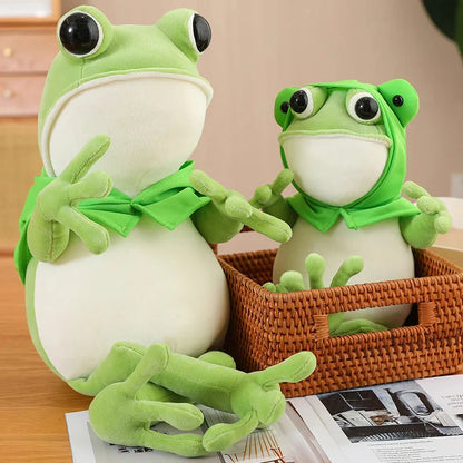 Tito the Funny Green Frog Plush with Hat