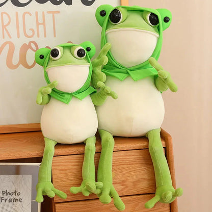 Tito the Funny Green Frog Plush with Hat