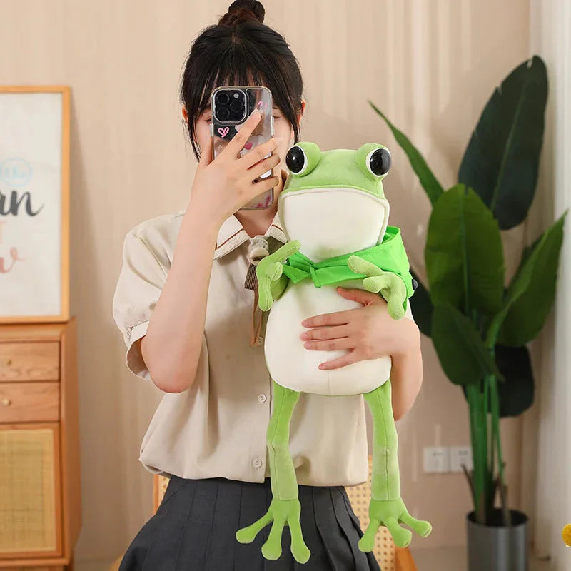 Tito the Funny Green Frog Plush with Hat