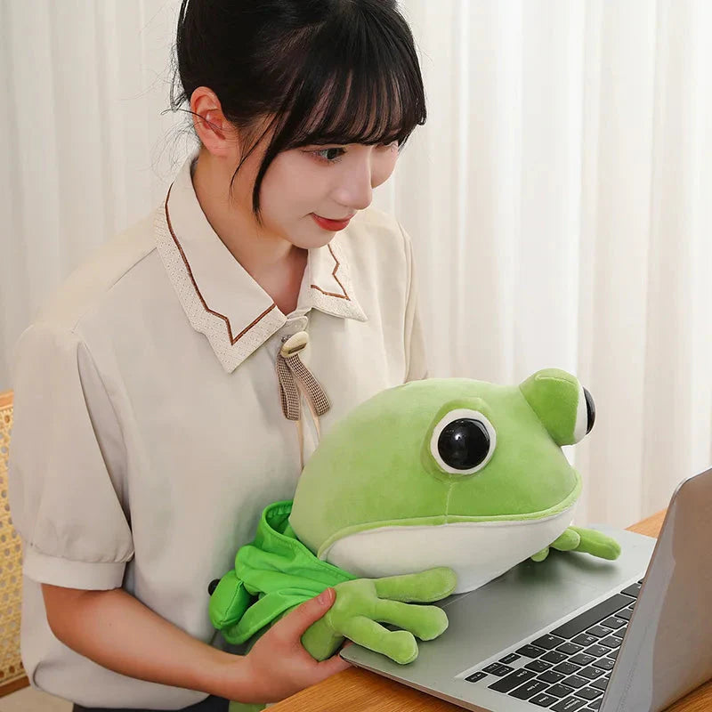 Tito the Funny Green Frog Plush with Hat