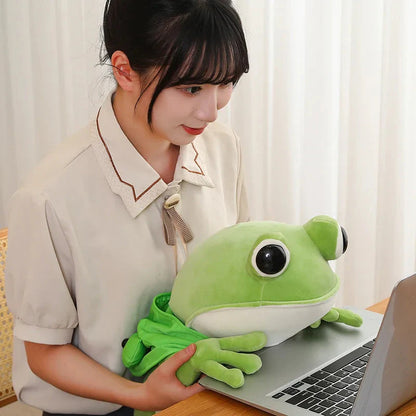 Tito the Funny Green Frog Plush with Hat