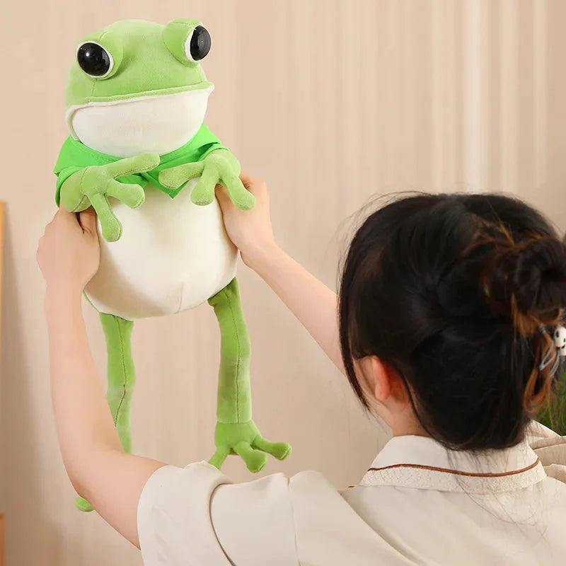 Tito the Funny Green Frog Plush with Hat