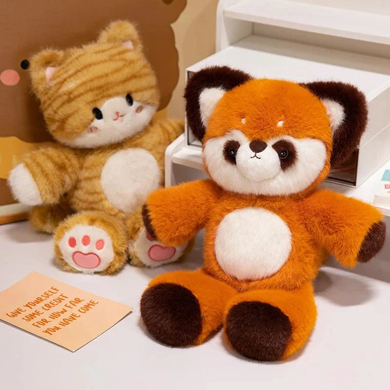 Tomo & Mikan the Cat & Red Panda Plush Buddies