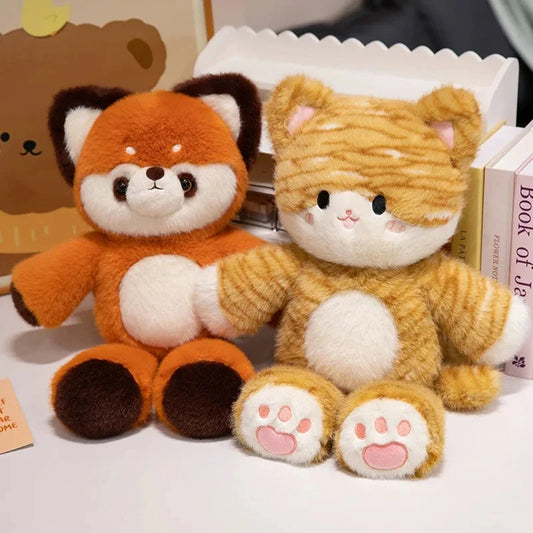Tomo & Mikan the Cat & Red Panda Plush Buddies