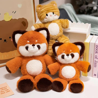 Tomo & Mikan the Cat & Red Panda Plush Buddies