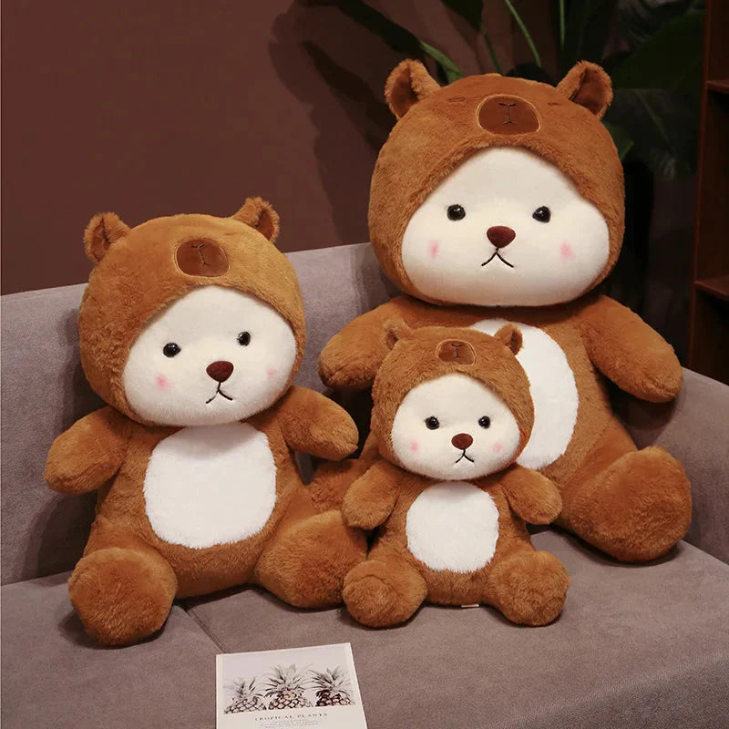 White Bear Capybara Costume Plushie