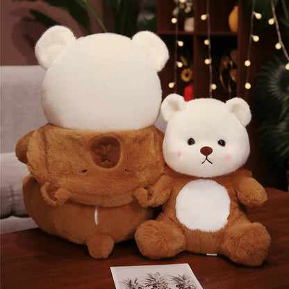 White Bear Capybara Costume Plushie