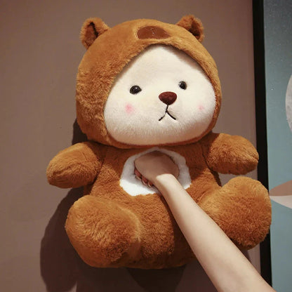 White Bear Capybara Costume Plushie