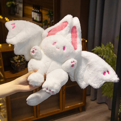 White Kawaii Fluffy Bat Plushie