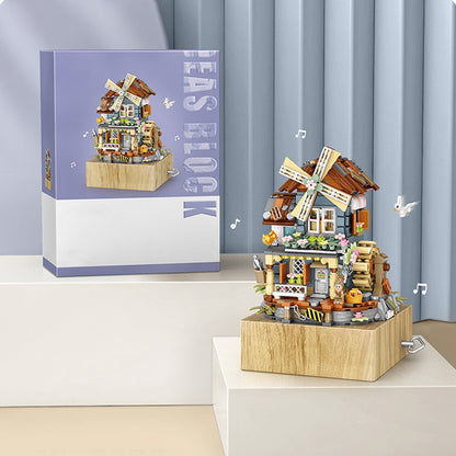 Windmill Country House Music Box Nano Building Blocks