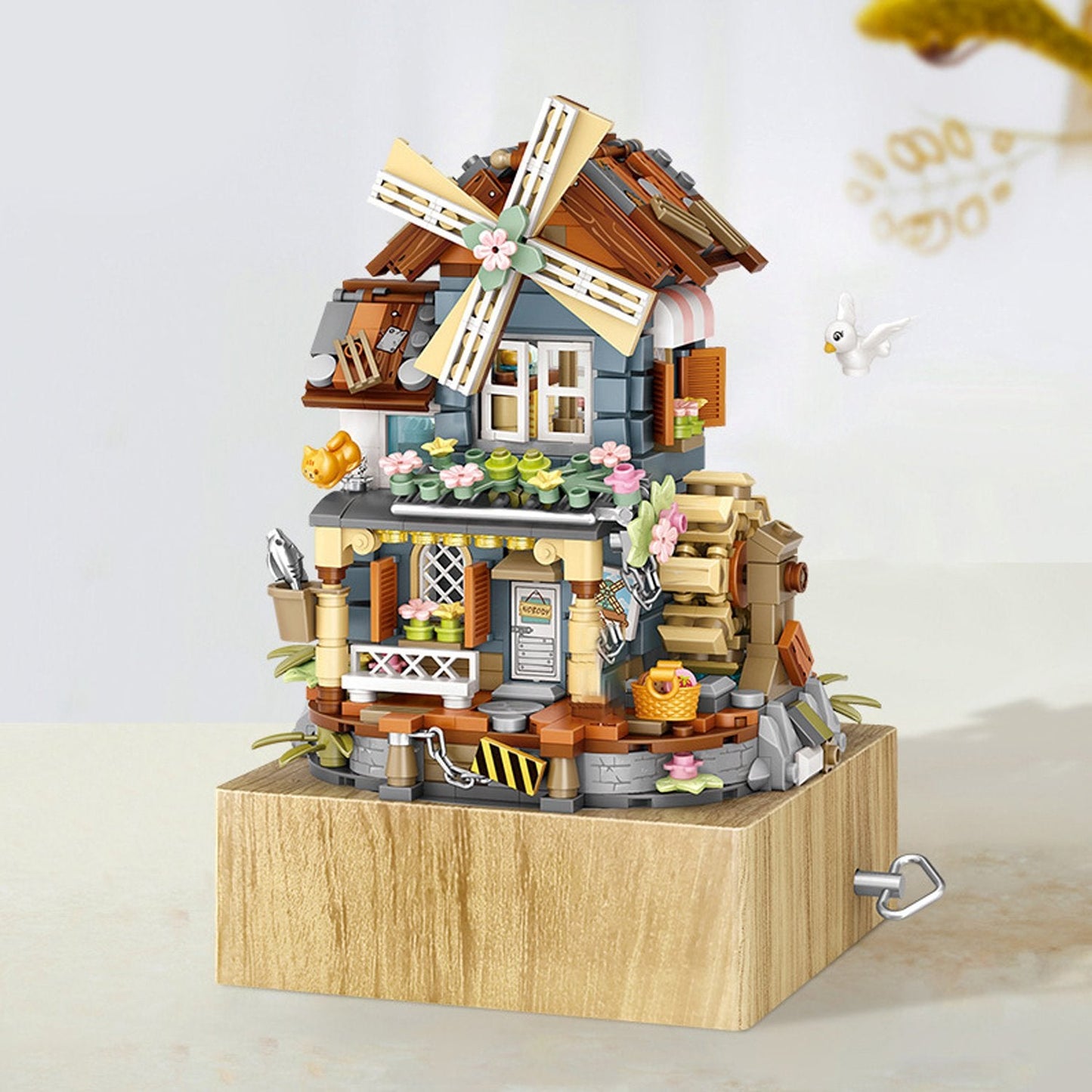 Windmill Country House Music Box Nano Building Blocks