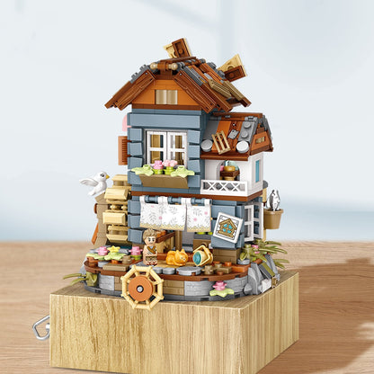 Windmill Country House Music Box Nano Building Blocks