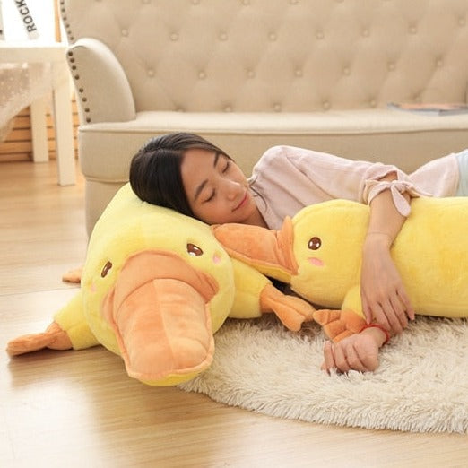 Yellow Kawaii Long Snuggly Platypus Plushie