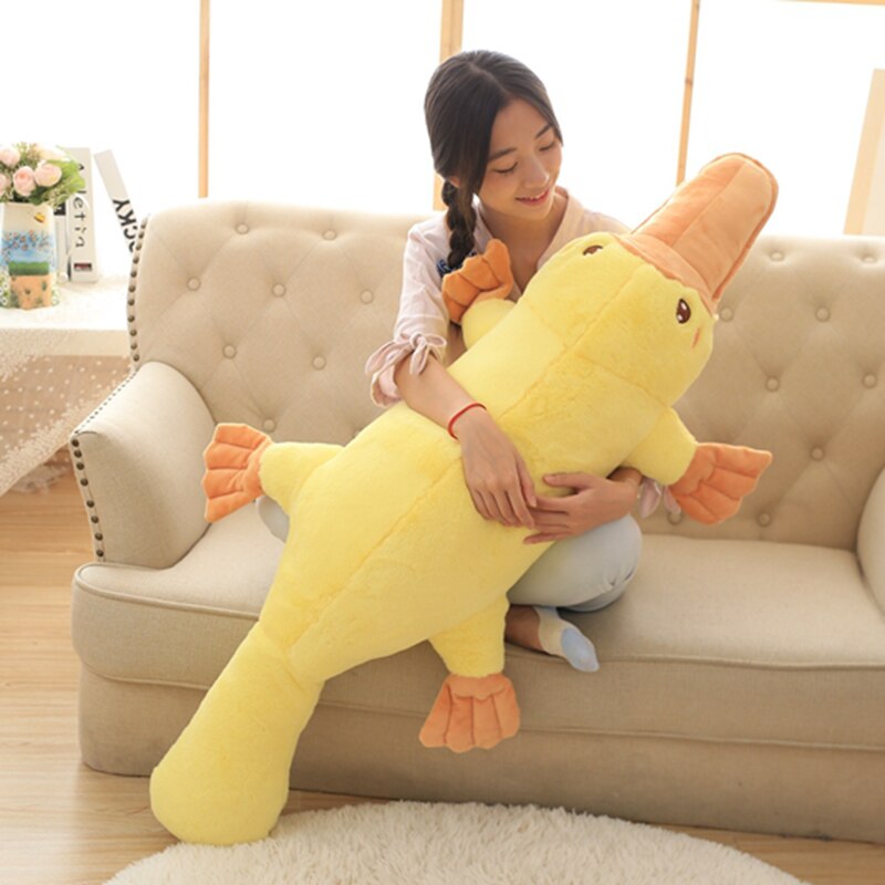 Yellow Kawaii Long Snuggly Platypus Plushie