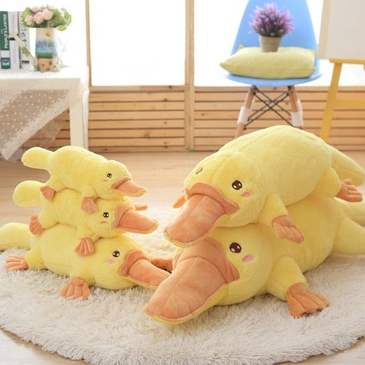 Yellow Kawaii Long Snuggly Platypus Plushie