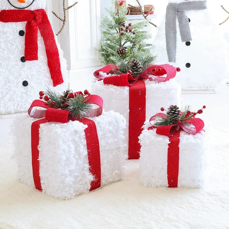 LED Christmas Christmas Tree, Snowman or Gift Box Decoration – Snowman & Fawn Tree Decorations, Perfect Holiday Ornaments & New Year Gifts
