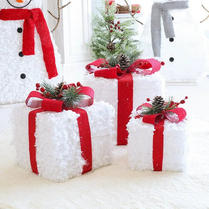 LED Christmas Christmas Tree, Snowman or Gift Box Decoration – Snowman & Fawn Tree Decorations, Perfect Holiday Ornaments & New Year Gifts