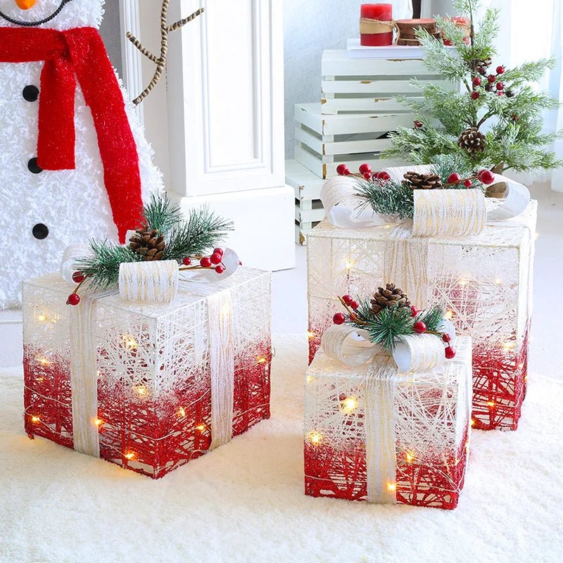 LED Christmas Christmas Tree, Snowman or Gift Box Decoration – Snowman & Fawn Tree Decorations, Perfect Holiday Ornaments & New Year Gifts
