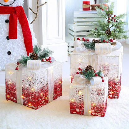LED Christmas Christmas Tree, Snowman or Gift Box Decoration – Snowman & Fawn Tree Decorations, Perfect Holiday Ornaments & New Year Gifts