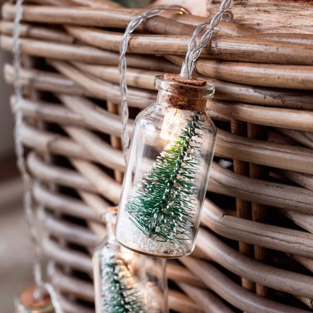 LED Christmas Tree Glass Jar String Lights – Battery-Powered Fairy Glow for Festive Decor, Weddings & Parties