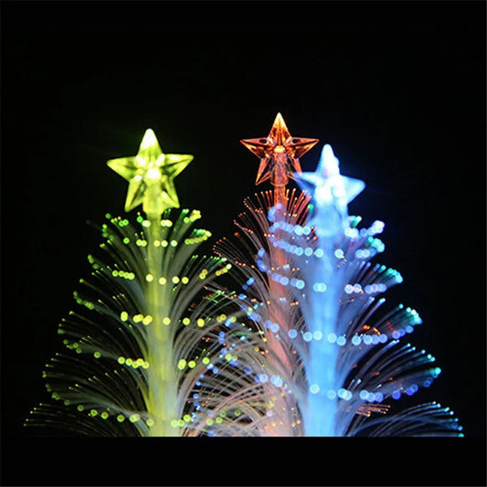 LED Fiber Optic Mini Christmas Tree Lamp – Colorful Nightlight for Crafting and Tabletop Decor, Perfect for Adding a Touch of Holiday Magic